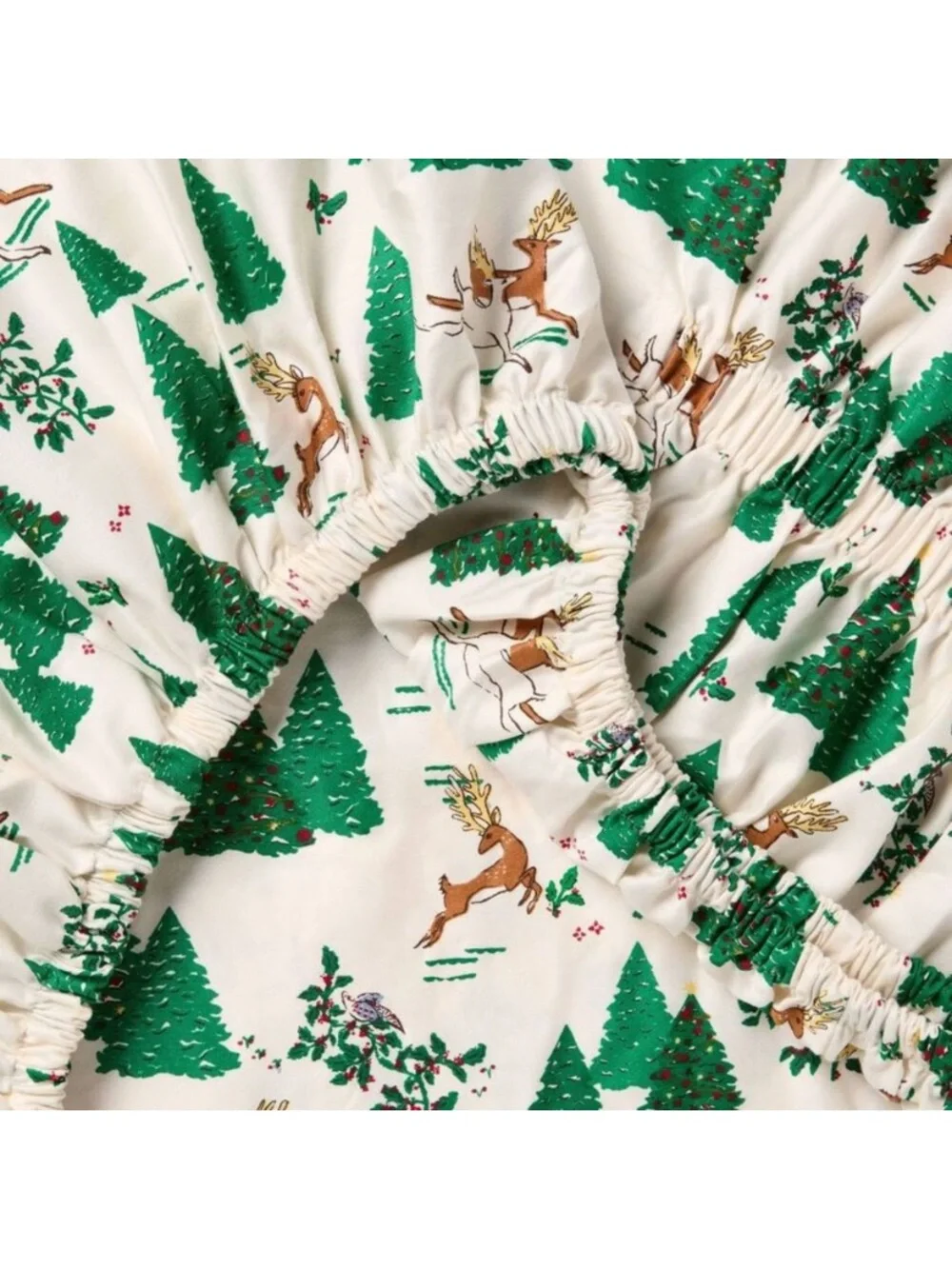 Threshold Pine Tree & Reindeer Sheet Set - Green/Off White